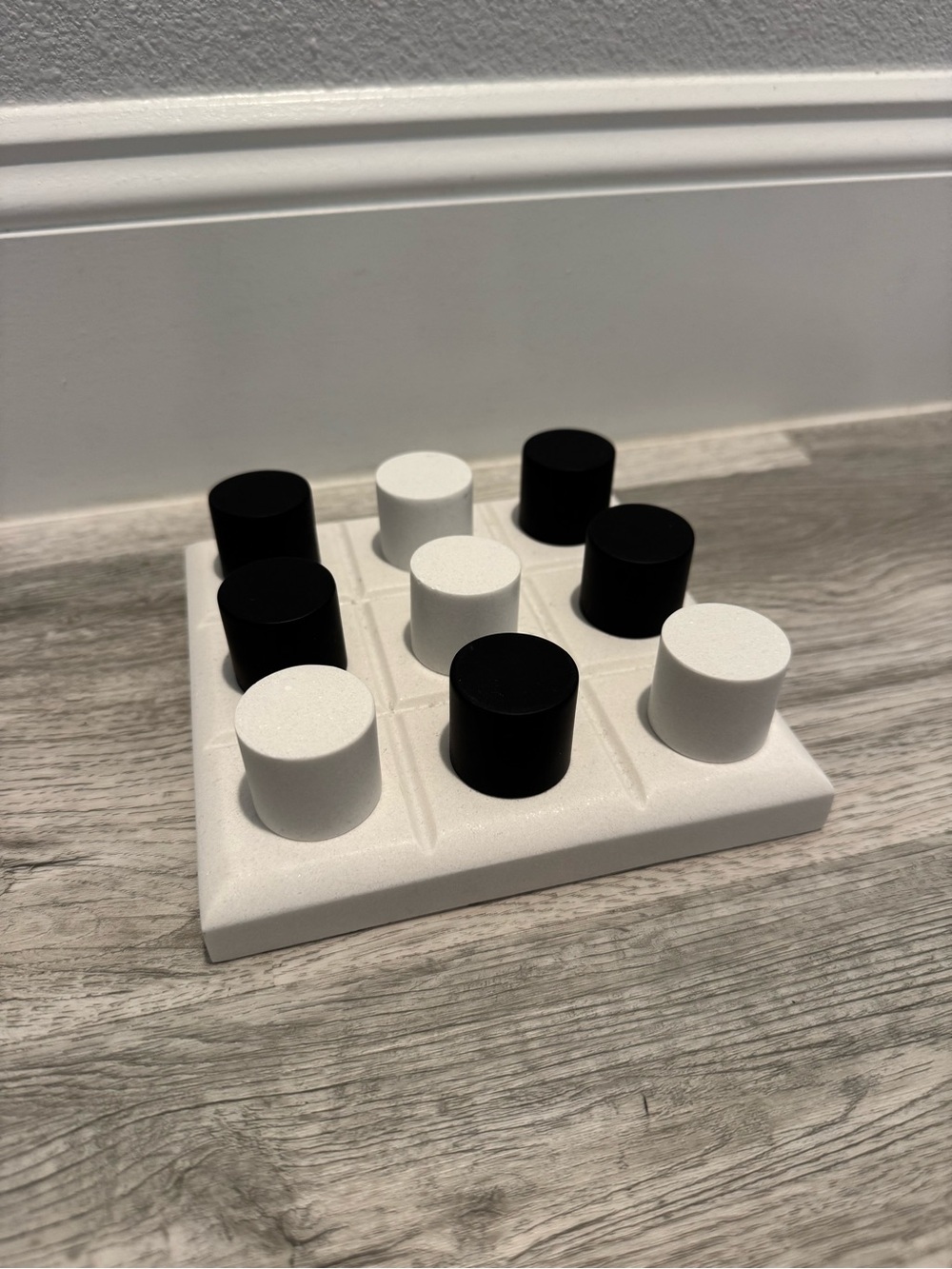 Black and White Tic-Tac-Toe Tabletop Accent